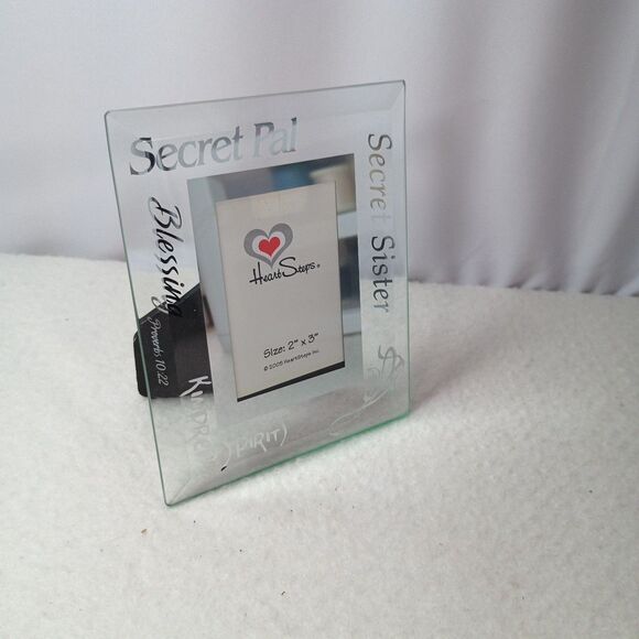Glass Frame Heart Steps 2005 Secret Pal Sister Kindred Spirits Blessing 4"x5" - Picture 2 of 9